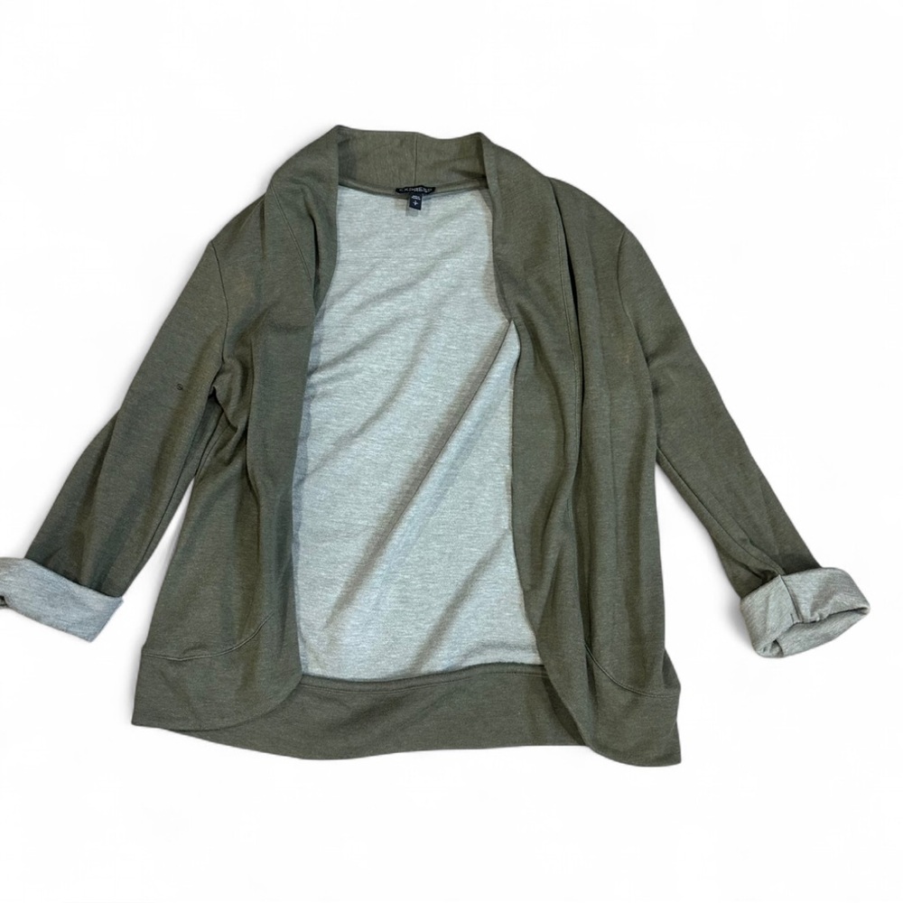 Express Olive Green Open Front Cardigan